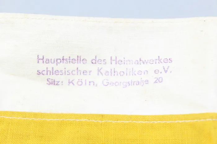 Armbinde schlesischer Katholiken in weiss Gelb, gestempelt