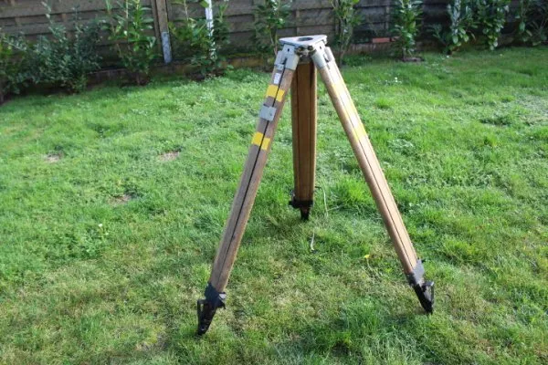 Ww2 Wehrmacht wooden tripod, tripod for theodolite, optics, directional circle or spotlight used condition, manufacturer VIB