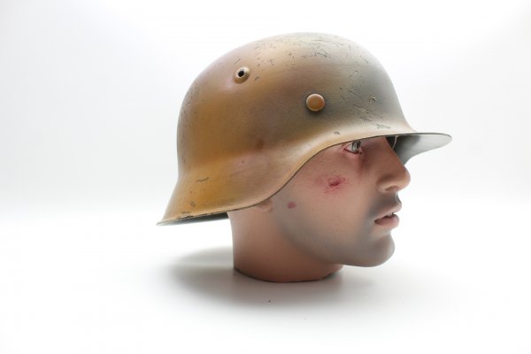 M42 Stahlhelm Hersteller hKp63 Tarnanstrich Normandie, Filmanfertigung kein Original