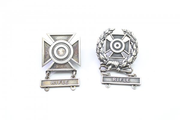 US Army Schießabzeichen original, rückseitig gestempelt, sterlingsilber