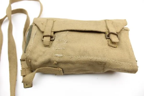 WW2 Englische MG Zubehör Tasche aus Leinen, 1944, Wallet Spare Parts Bren .303 M.G. MK I