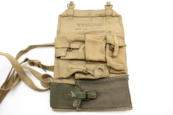 WW2 Englische MG Zubehör Tasche aus Leinen, 1944, Wallet Spare Parts Bren .303 M.G. MK I