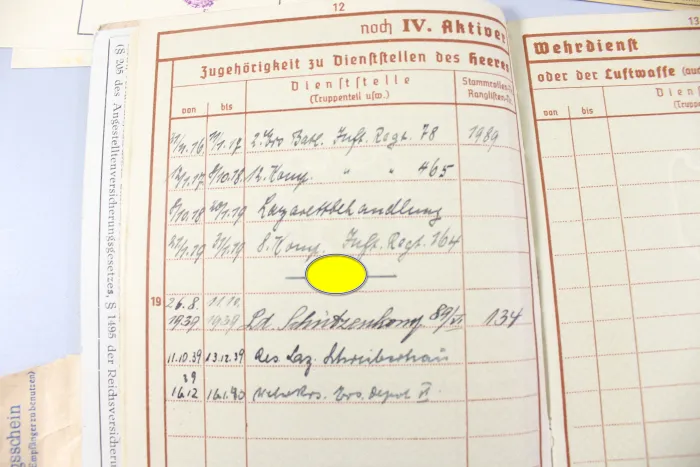 Originaler Nachlass des Soldaten Theodor Wellmann aus dem 1. & 2. Weltkrieg, Tapferkeitsmedaille als Musketier bei Liuilly Marne 02.09.1918 mit Gravur, Urkunde, Wehrpass