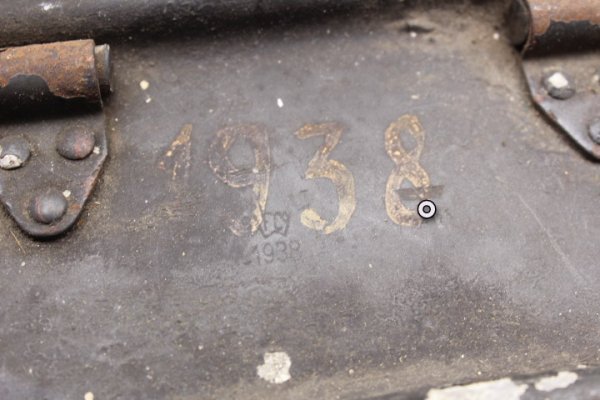 MG ammunition box / belt box WaA and manufacturer, year and inscription