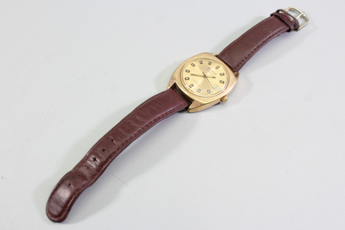 DDR NVA Glashütte men's wristwatch Spezimatic 26 Rubis, commemorating 30 years of service in the Ministry of the Interior