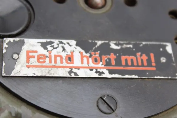 Ww2 Feind hört mit! Wehrmacht Transportkasten VL. K. (Fbg. bf) mit Kabeltrommel für das Fernbesprechgerät bf