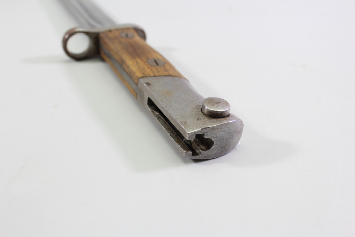 Brasilien, Seitengewehr M 1908 für Mauser Gewehre mit Leder Scheide Hersteller Simson & Co. Suhl.
