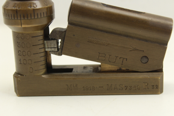 Ww1 Französischer MG Maschinengewehr-Clinometer aus dem Ersten Weltkrieg MLE 1918.