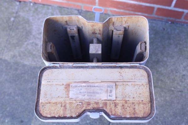 Wehrmacht tin transport box for 2x 7.5 cm tank grenades, PAK