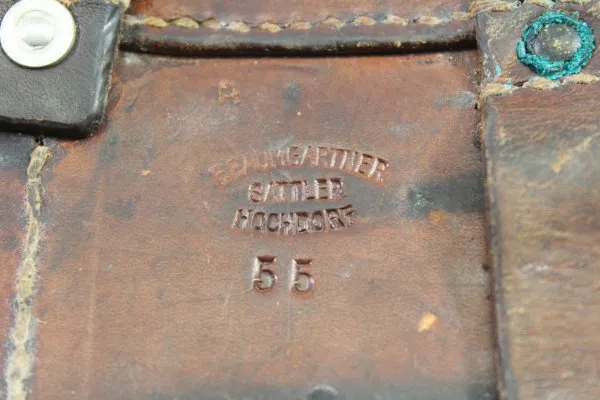 Swiss cartridge pouch in good condition with manufacturer and markings on the back