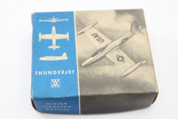 Flugzeug Wiking Thunderjet, Maßstab 1:200, Wiking Modellbau /Berlin, ca.1960 im Karton