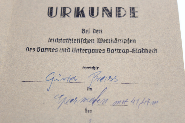 HJ certificate athletics competitions banner Bottrop