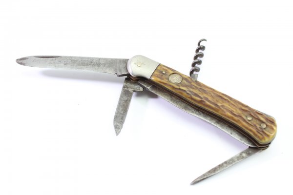 Solingen Böker hunting knife folding stag horn
