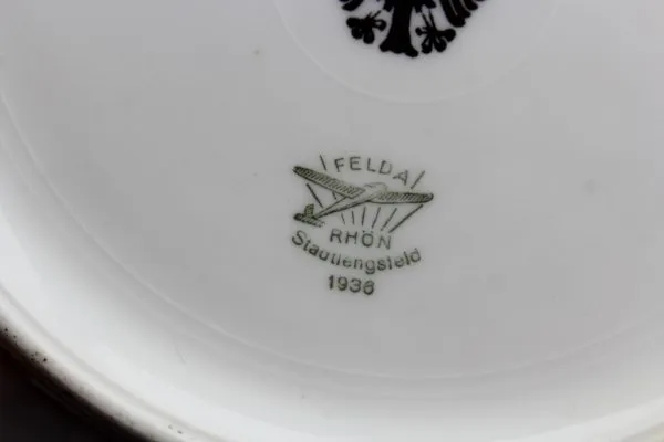 Early porcelain plate Reichswehr FELDA RHÖN Stadtlengsfeld 1936