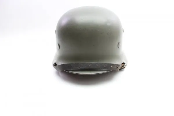 Former SS helmet M35 apple green with double emblem and acceptance stamp, manufacturer Q66