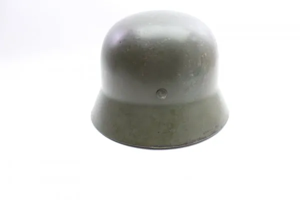 Former SS helmet M35 apple green with double emblem and acceptance stamp, manufacturer Q66