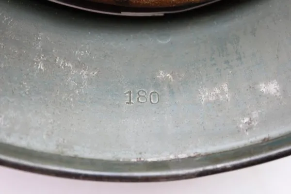 Former SS helmet M35 apple green with double emblem and acceptance stamp, manufacturer Q66