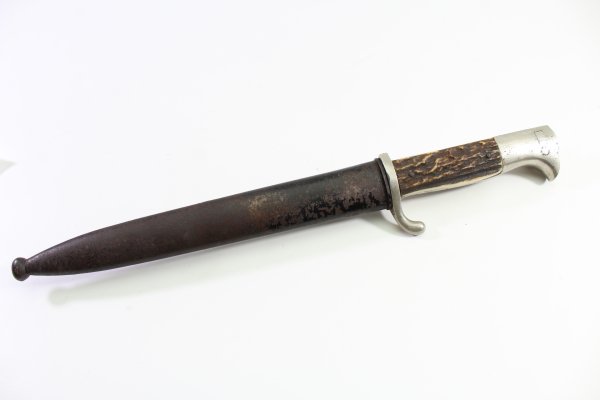 Wehrmacht Extra-Seitengewehr mit Hirschhorngriffschalen K98