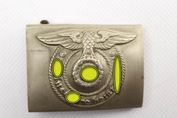 SS belt lock, original "Fat Eagle" made of nickel silver! Wanted piece.