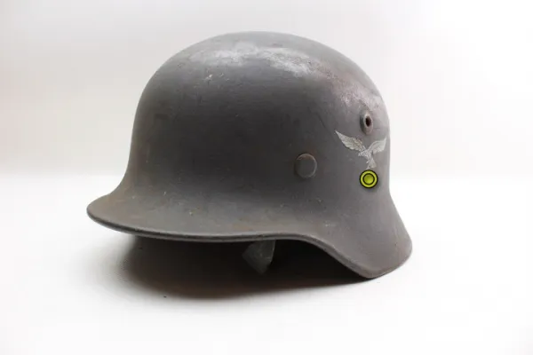 Ww2 German Luftwaffe, Stahlhelm Helm M40, original zusammengehöriges Stück mit Träger, Ouist