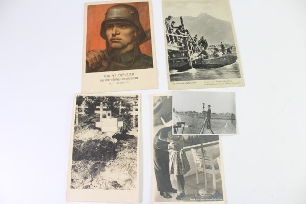 WWII collection of 13 postcards, e.g., NSDAP Day in the General Government 1941