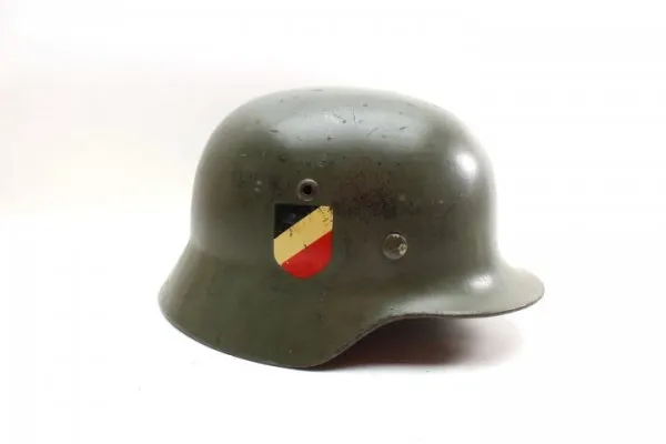 Ww2 German Wehrmacht Helm, Stahlhelm M 35, Zustand 1-, Trägername: Stüve, I.R 65