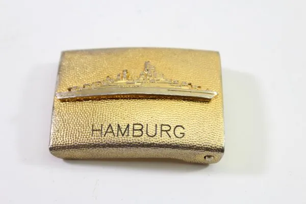 German Navy - belt buckle "Hamburg", 33mm., gold-plated, good condition.