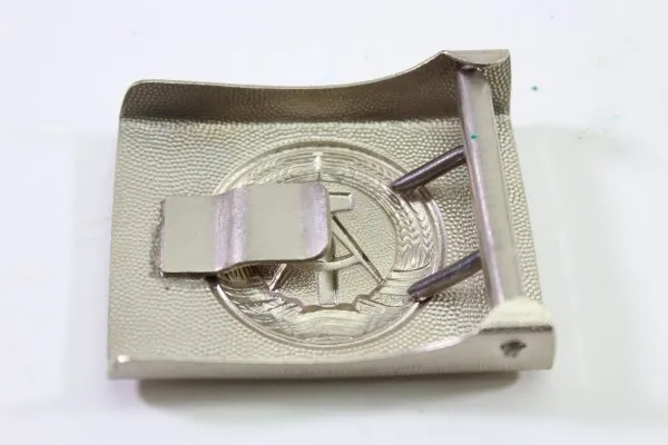 GDR - National People's Army belt buckle, nickel-plated iron