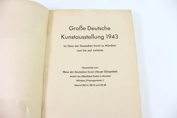 Exhibition catalog for the Great German Art Exhibition 1942