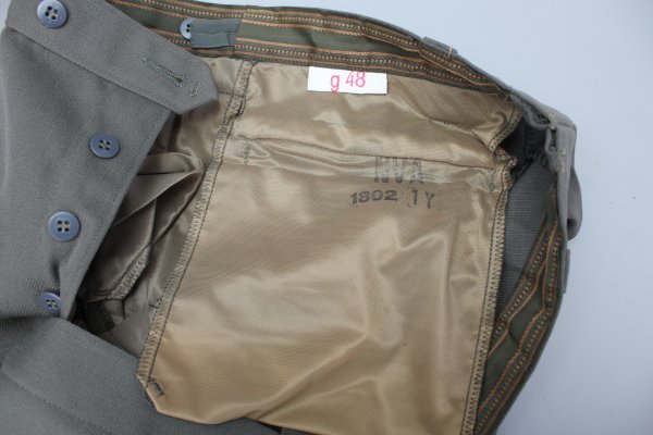 Early NVA / GDR uniform jacket guard regiment "Feliks Dzierzynski" Stasi officer students in the 3rd year of study including trousers