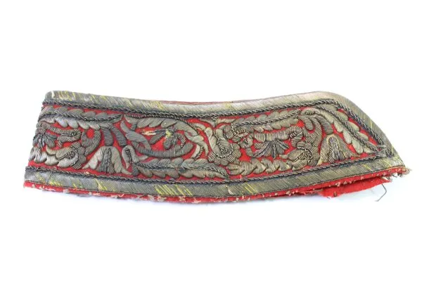 Prussian Collar Patches - Patches for Generals Hand-embroidered metal thread on red cloth,
