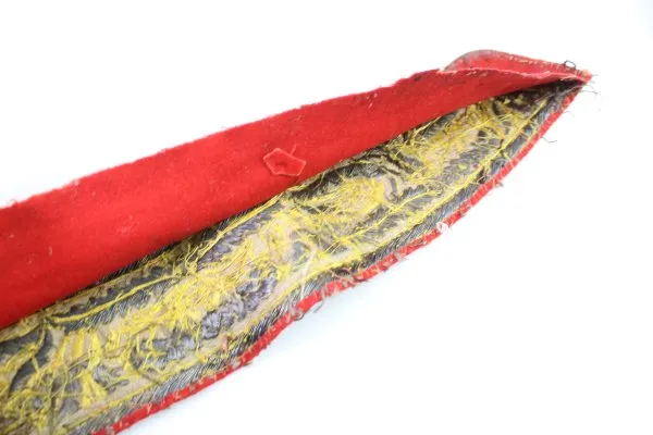 Prussian Collar Patches - Patches for Generals Hand-embroidered metal thread on red cloth,