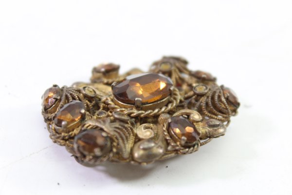 Bohemian brooch of a Prussian officer's wife, vintage