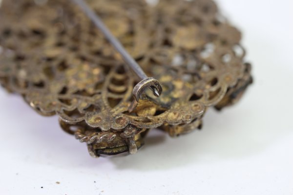 Bohemian brooch of a Prussian officer's wife, vintage