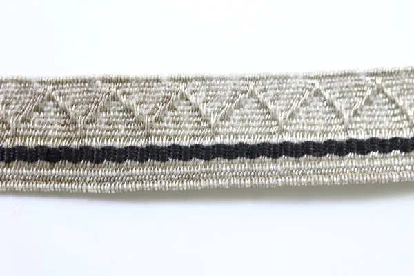 Tresse Uniform Kragenspiegel Silber Litze Litzenbreite10 mm   1 Stück = 0,5 m Preis pro 0,5 m