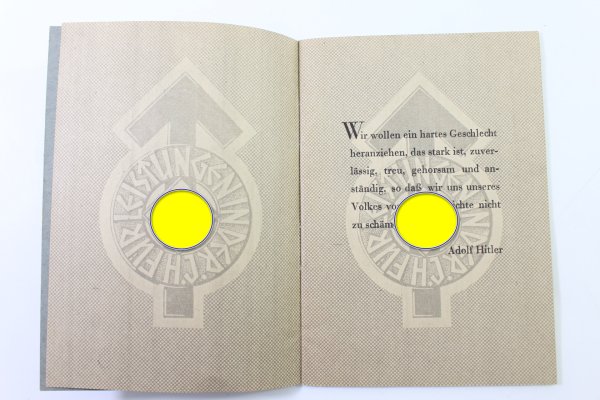 HJ Leistungsbuch mit Besitzzeugniss HJ Leistungsabzeichen in Bronze u. Silber, Bann 189, Gebiet 41 Gefolgschaft 16