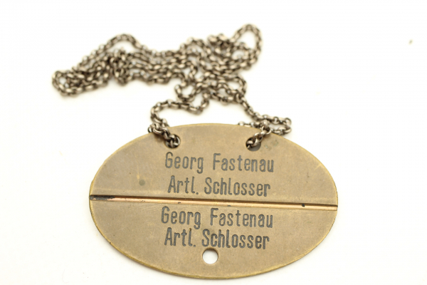 ww2 Identification tag of an artillery locksmith Georg Fastenau