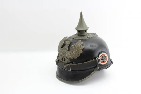 Preußen 1. Weltkrieg Pickelhaube, Helm Modell 1915 feldgrau für Mannschaften der Infanterie