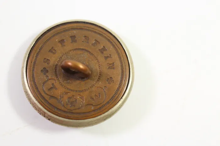 7x Officer's Button Metal, Original with Pearl Row, Diameter 23 mm Back Labeled