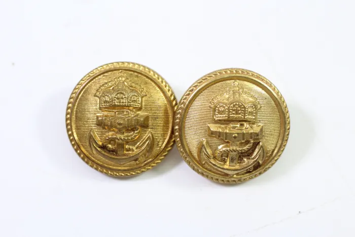 2 Knöpfe Vergoldet, Extra Fein für Uniform / Tracht