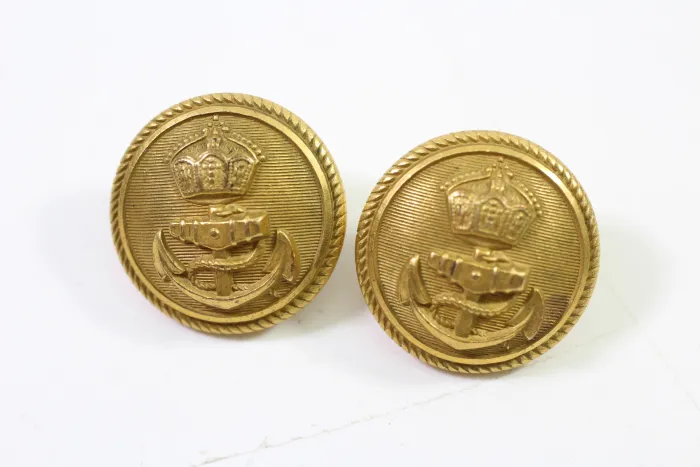 2x Imperial Navy Button 23 mm Metal Manufacturer Firmin & Sohns LP London