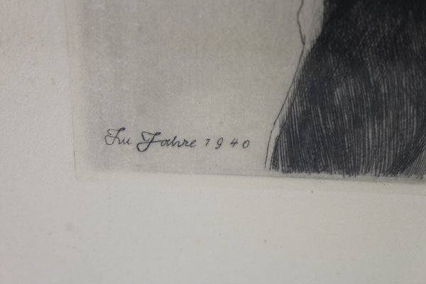 1940 Soldier's Portrait, Unique Copy - Unique Piece by Artist Herman Kätelhön