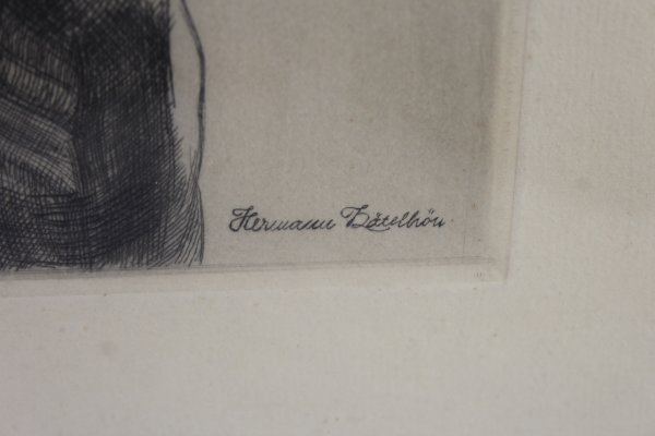 1940 Soldier's Portrait, Unique Copy - Unique Piece by Artist Herman Kätelhön