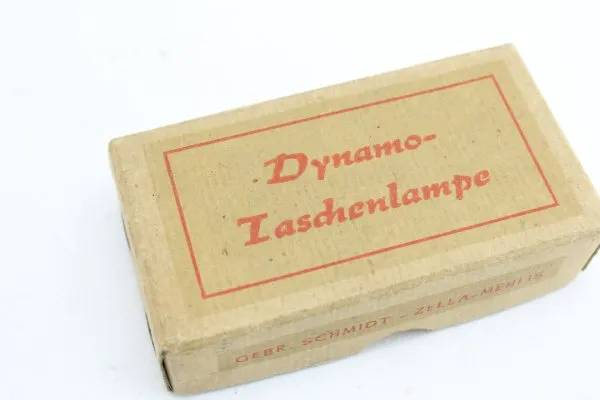 DDR / NVA Bakelit Dynamo Taschenlampe im Karton