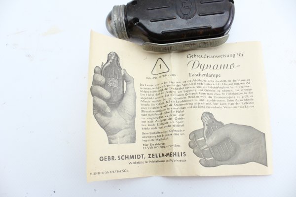 DDR / NVA Bakelit Dynamo Taschenlampe im Karton