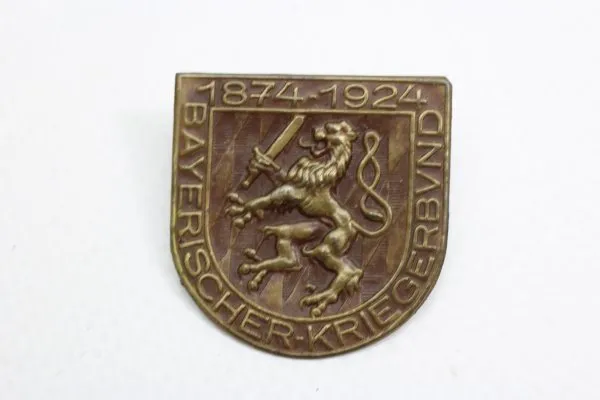 JUBILEE BADGE 1874-1924 for the 50th anniversary of the Bavarian Warrior League.