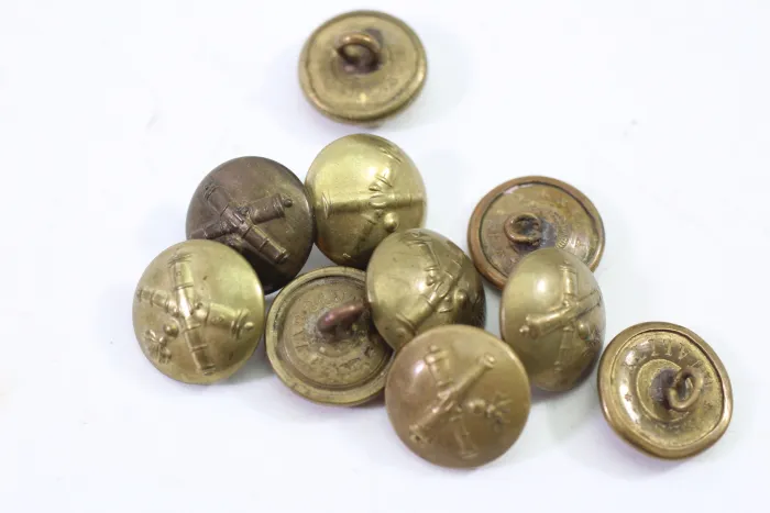 Metal buttons from a uniform tailor for artillery uniforms, price per button