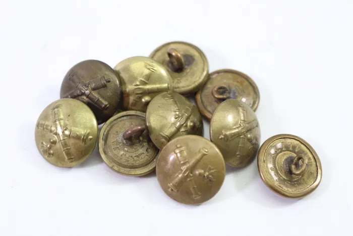 Metal buttons from a uniform tailor for artillery uniforms, price per button