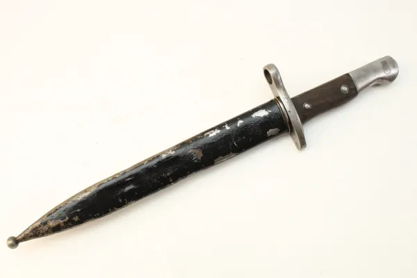 Bayonet with manufacturer marking and numbering on the grip