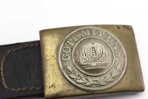 Prussian belt buckle "God with us" with leather strap
